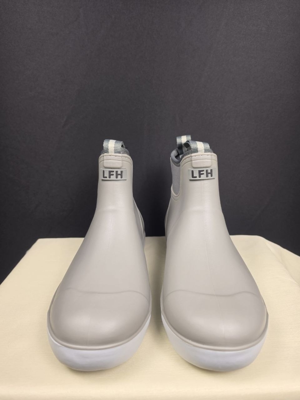 LF Men’s Slip-On Waterproof Rain Boots — Light Gray